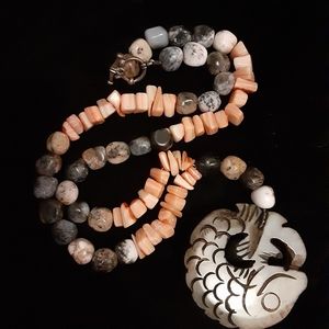 Handmade Beaded Necklace, Salmond